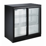 thumbnail of Barkühlschrank STERLET | 2x Glasschiebetür + LED | 198 Liter, HxBxT 90x90x50cm | 0/+10°C | Schwarz | + CHEFGASTRO Geschirrtuch
