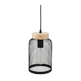 thumbnail of Luminaire Suspension en Bois et métal Noir D 15 cm