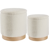 thumbnail of 2er Set Sitzhocker Orchide Bouclé, gepolstert, mit Stauraum