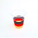 thumbnail of 200x PP-Trinkbecher Einweg  schwarz-rot-gold 350ml 0,3 l Füllstrich Ø 95mm