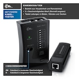 thumbnail of CSL Netzwerktester für RJ45 RJ11 Kabel, Leitungstester, Patchkabel Tester, Netzwerk-Adapter, für Wand & Boden