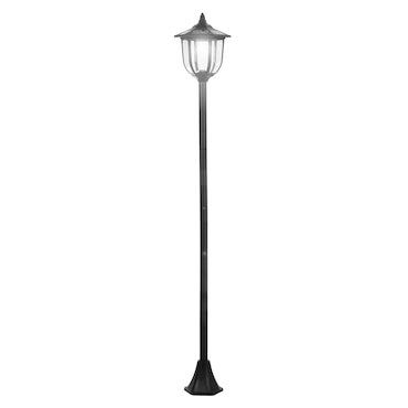 Outsunny Candeeiro Solar com Painel Solar Candeeiro de Jardim com 6 LEDS Autonomia 6-8 horas Ø26x177 cm Preto