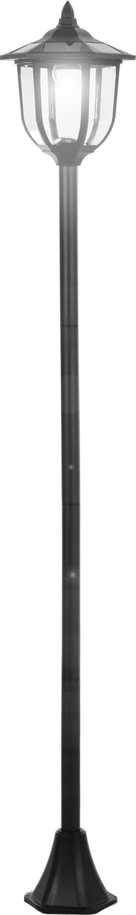 Outsunny Candeeiro Solar com Painel Solar Candeeiro de Jardim com 6 LEDS Autonomia 6-8 horas Ø26x177 cm Preto