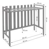 thumbnail of Cubierta para aire acondicionado/bomba de calor HWC-K58, cubierta rejilla protectora estante para plantas, metal 80x90x39cm ~ marrón
