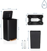 thumbnail of Abfallsammler / Mülleimer CLEAN NATURA 30L Holzoptik Stahl schwarz/walnuss hjh OFFICE