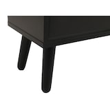 thumbnail of Rattan-Schuhkipper HWC-M37, Schuhregal Schuhschrank, 3 Kippfächer 2 Regalböden 127x120x24cm Holz Melamin ~ schwarz