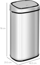 thumbnail of Abfalleimer Edelstahl Silber 68L mit Sensor, manuelle Steuerung
