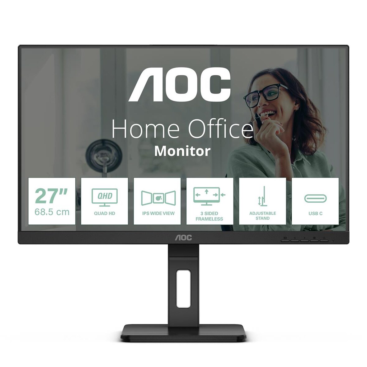 AOC Q27P3CV AOC 68,6cm (27")  Q27P3CV   16:09 HDMI+DP+USB-C IPS black retail