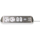 thumbnail of Brennenstuhl 1153590420 Verlängerungskabel 2 m 4 AC-Ausgänge Drinnen Silber, Weiß