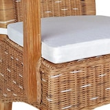 thumbnail of Esszimmer Stühle Set mit Armlehnen 4 Stück Rattanstühle braun Perth Korbstuhl Sessel nachhaltig : mit Sitzkissen