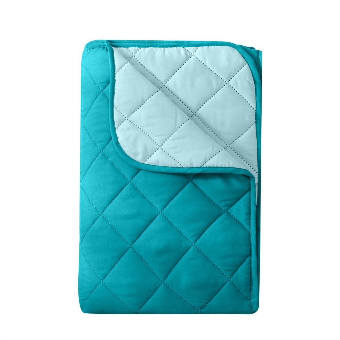 Microfaser Sommer Steppbett 155x220 türkis & helltürkis / OEKO-TEX / kochfest 95° / Leichtsteppbett für heiße Tage / ohne Bezug verwendbar