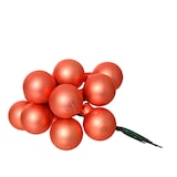 thumbnail of 144 Glaskugeln am Draht 2cm Weihnachtskugeln Spiegelbeeren - kleine Dekokugeln Christbaumschmuck Weihnachtsdeko Warmorange matt