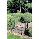 thumbnail of Gartenbank LONI mit Rosenbogen - 124cm Breit, Stahl, Schwarz | Terrassenbank Wetterfest Sitzbank Outdoor Bank