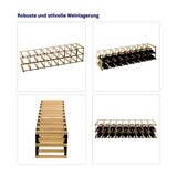 thumbnail of PROREGAL Modulares Weinregal VINOTECA MOD METAL | HxBxT 22,5x92,5x24,5cm | 9x2 Flaschen | Massives Kiefernholz | Natur | Flaschenregal