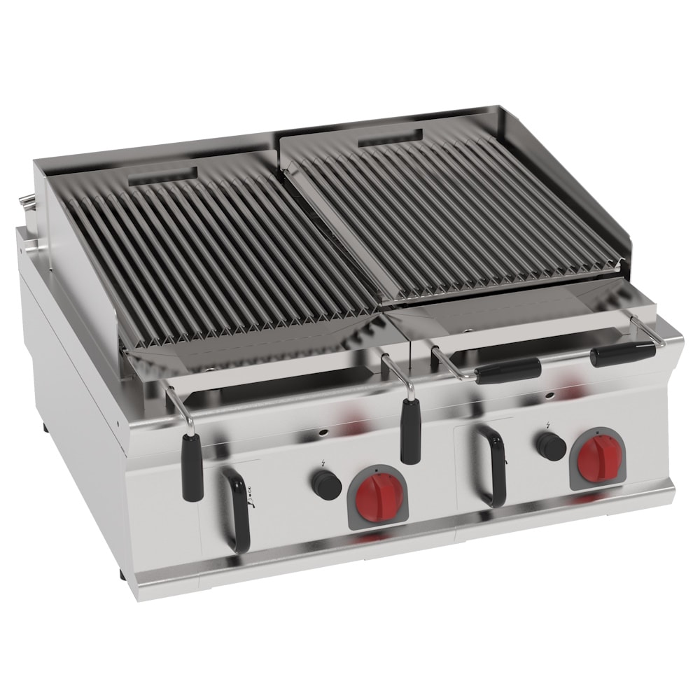 EURAST - Lava gasbarbecue tafelmodel - 800x700x280 mm - 16 Kw - 47841317