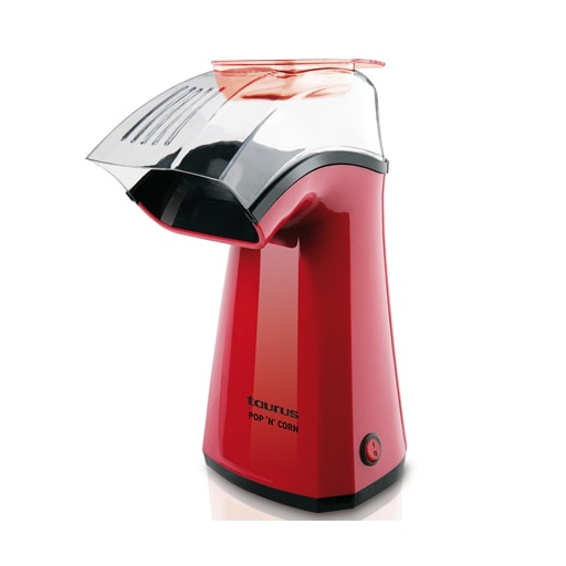 Taurus Pop'N'Corn Palomitero de 1100W, sistema de cocción por aire caliente, palomitas saludables sin aceite, listas en 3 min, gran capacidad