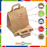 thumbnail of DayBays 25 Stk. Papiertüten 26+17x25 cm Braun mit Flachhenkel