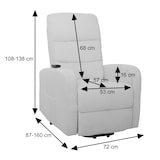 thumbnail of Fernsehsessel HWC-K62, Relaxsessel TV-Sessel Liege, Liegefunktion Aufstehhilfe, Metall Stoff/Textil Cord ~ dunkelgrau