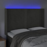 thumbnail of vidaXL LED Kopfteil Dunkelgrau 147x16x118/128 cm Samt