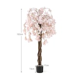 thumbnail of COSTWAY Árbol de cerezo artificial, 163 cm, árbol artificial con flores, árbol en maceta con flores(blanco)