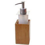 thumbnail of 4-teiliges Badset HWC-B85, Badezimmerset Badaccessoires Seifenspender Zahnbürstenhalter, Bambus