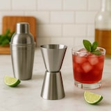 thumbnail of WellHome - Taza medidora de acero inoxidable con doble cara - 50 ml/1,69 oz y 25 ml/0,85 oz