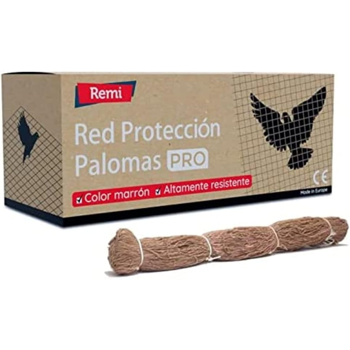 Remi Hogar Red Anti Palomas 5 Metros x 5 Metros Color Piedra-Marrón | Cobertura Total 25 Metros Cuadrados | Polietileno Resistente al Clima