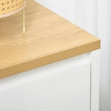 thumbnail of HOMCOM Aparador de Sala de Estar Armário de Armazenamento com 2 Portas e Prateleira Ajustável 80x37x75 cm Branco e Madeira