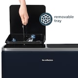 thumbnail of Les Collectors N°908 Pattumkiera a pedale da 60 L, 2 scomparti 30 L, Cestini estraibili,Raccolta differenziata, Chiusura silenziosa, Blu notte