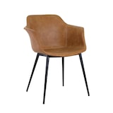 thumbnail of Set van 2 industriële fauteuils in staal en bruine stof - Oviala