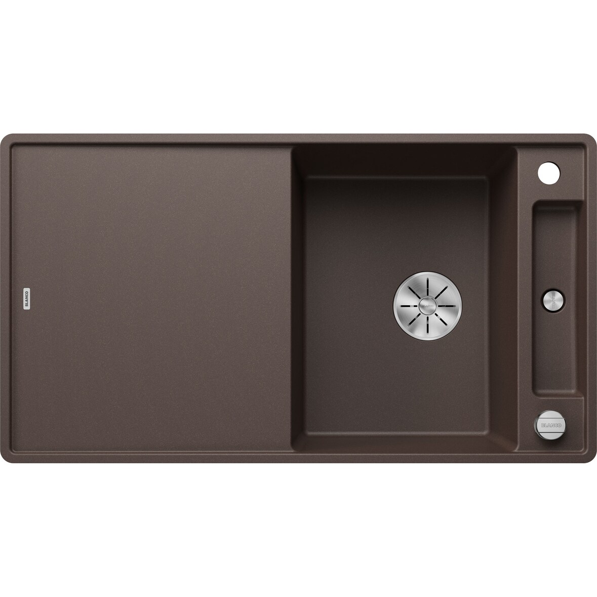 BLANCO AXIA III 5 S-F flächenbündige Spüle SILGRANIT Cafe Reversibel Excenter