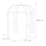 thumbnail of Relaxdays Rosenpavillon Metall, HBT: 269 x 211 x 211 cm, Rankhilfe Kletterpflanzen, Garten, Rankpavillon mit Haken, weiß