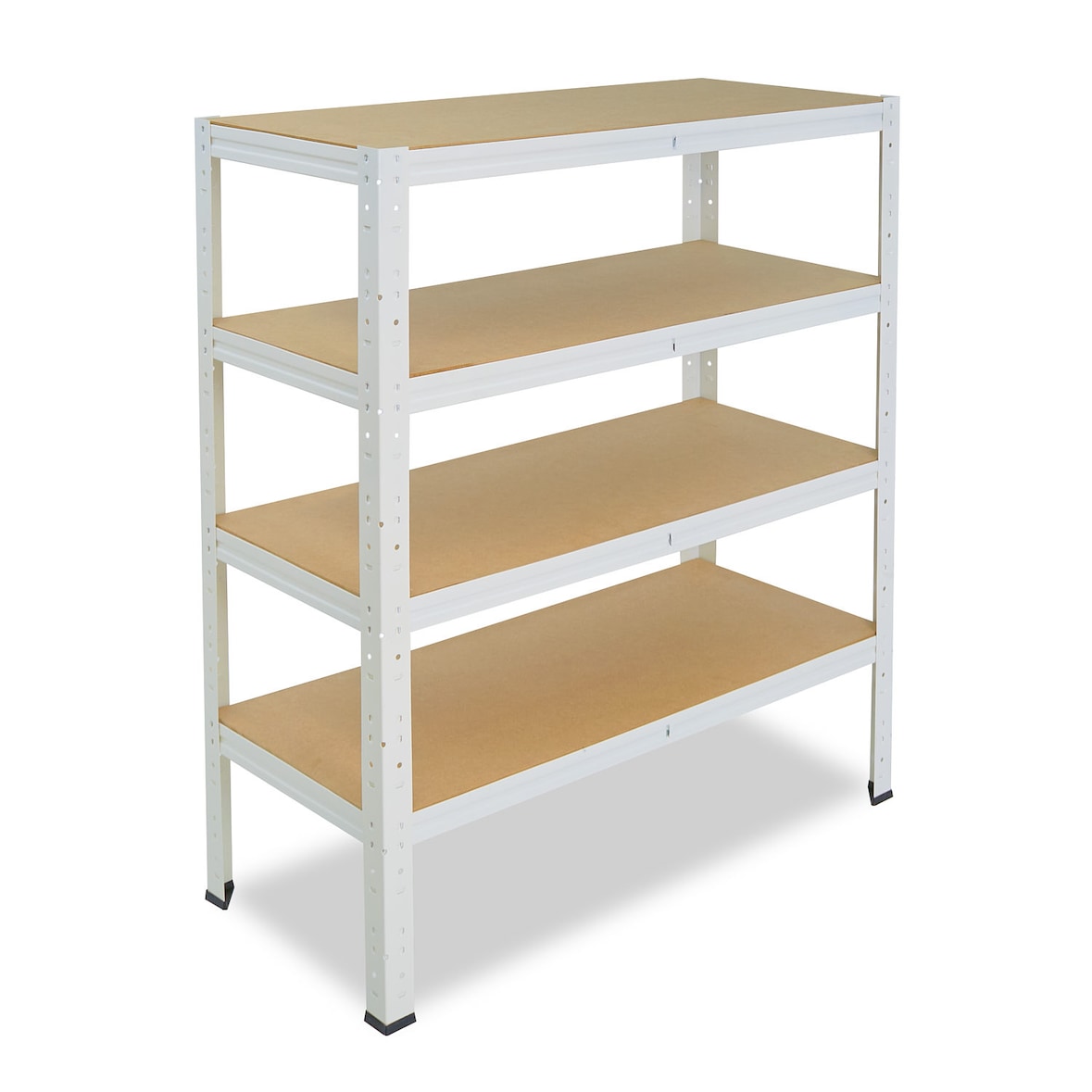 shelfplaza HOME 100x100x40 cm Schwerlastregal in weiß mit 4 Böden und 175 kg Traglast pro Boden
