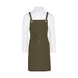 thumbnail of PROVENCE - Crossover Eyelets Bib Apron with Pocket: One Size / Olive