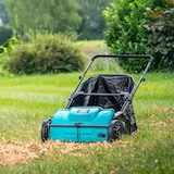 thumbnail of Ramasse feuilles mécanique Grand Bac 100L Largeur 53 cm Balayeuse Aspirateur de feuilles herbe gazon INTEC