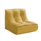 thumbnail of Divano componibile con pouf, tessuto, 260cm, 3 posti, giallo