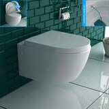 thumbnail of Keramik Hänge WC mit Taharet Bidet Weiß Toilette mit WC-Sitz Soft-Close Dusch-WC