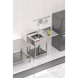 thumbnail of Gasfrit – Lavello sottobanco con 1 vasca e 1 sgocciolatoio,  industriale, in acciaio inox, 1200 x 600 x 850 mm.