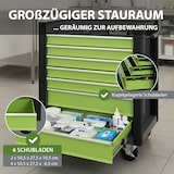 thumbnail of Werkstattwagen "Trutzi" abschließbar  6 Schubladen 78 x 64 cm Kantenschutzleisten Rollcontainer grün