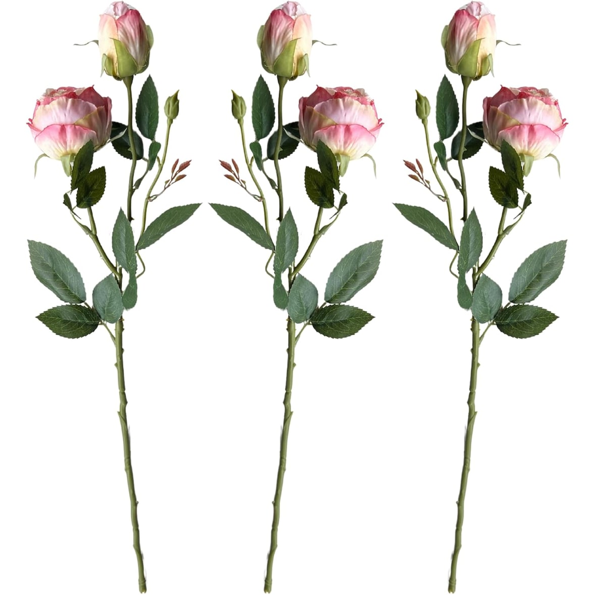 Künstliche Rosen 3er Set Altrosa 55cm – Stilvolle Dekoration für Hochzeiten, Feste & Events