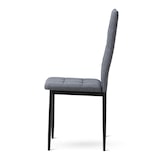 thumbnail of Set van 2 gestoffeerde stoelen voor binnen met hoge rugleuning, zwarte metalen poten, elegant en comfortabel, voor eetkamer en keuken-LIDIA-Grijs