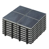 thumbnail of Lot de 8 dalles clipsables en pierre noire
