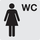 thumbnail of WC-Schild, Damen, Piktogramm, 60 x 60 mm - 60x60x0.5 mm Aluminium glatt