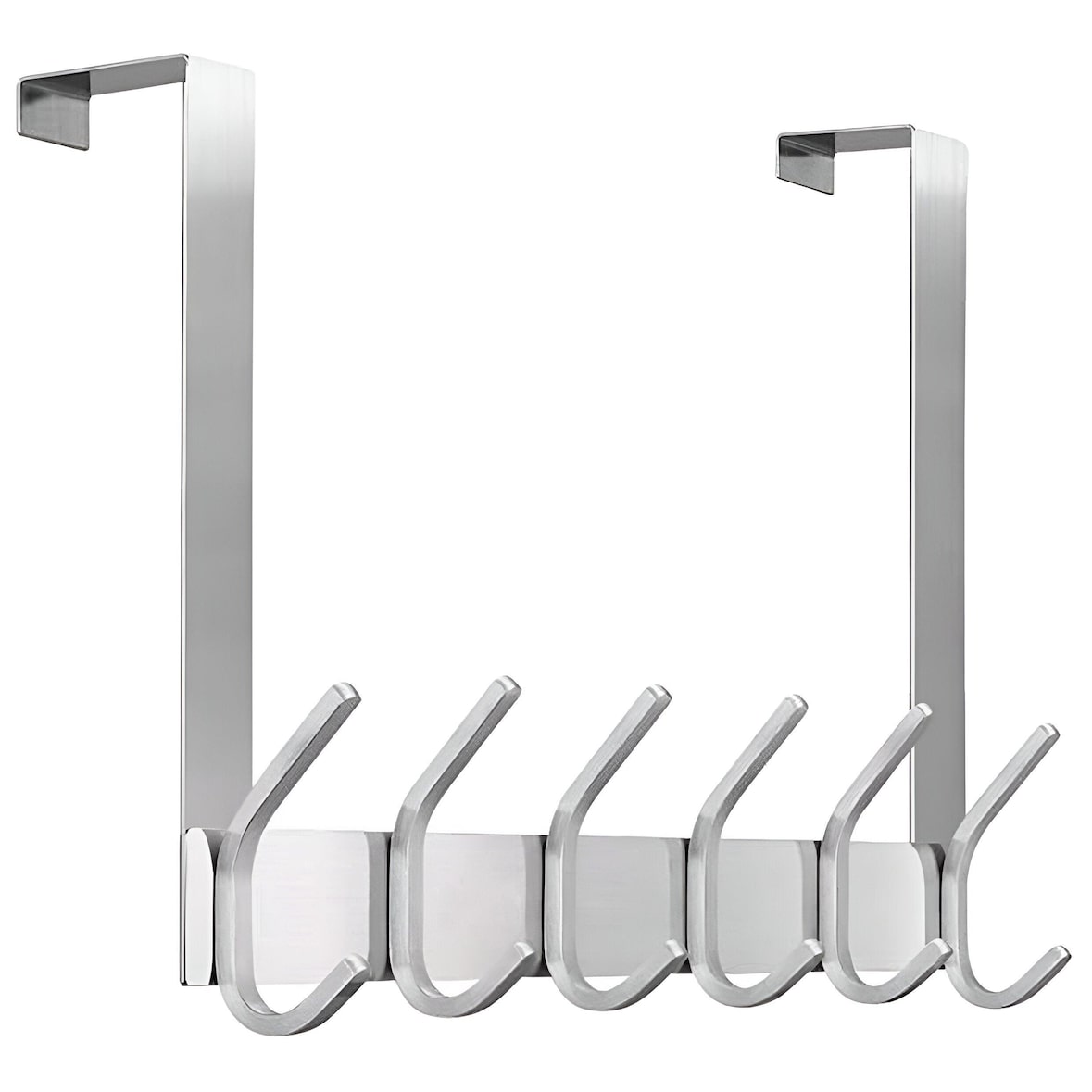 TOJ Living Perchero para puerta – 12 ganchos – 43 cm – acero inoxidable – plateado – sobrepuerta
