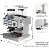 thumbnail of Espressomaschine mit Mahlwerk, 2050W Siebträgermaschine mit 20-Bar italien Pumpe, Milchschäumer und Barista Kit, 25 Mahlgrade, 1,6L, Edelstahl