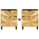 thumbnail of vidaXL Nachttisch Schwarz und Gold 50 x 33 x 60 cm massives Mangoholz