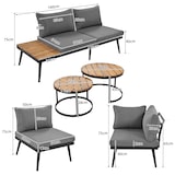 thumbnail of Merax tuinloungeset voor 5-6 personen, tuinmeubelen, eetset voor terras, balkon, tuin, binnen, buiten, eetset, 6-delig