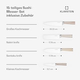 thumbnail of Shibui Sushi-Messer-Set | 15-teilig | 4 Messer mit praktischem Zubehör Beige