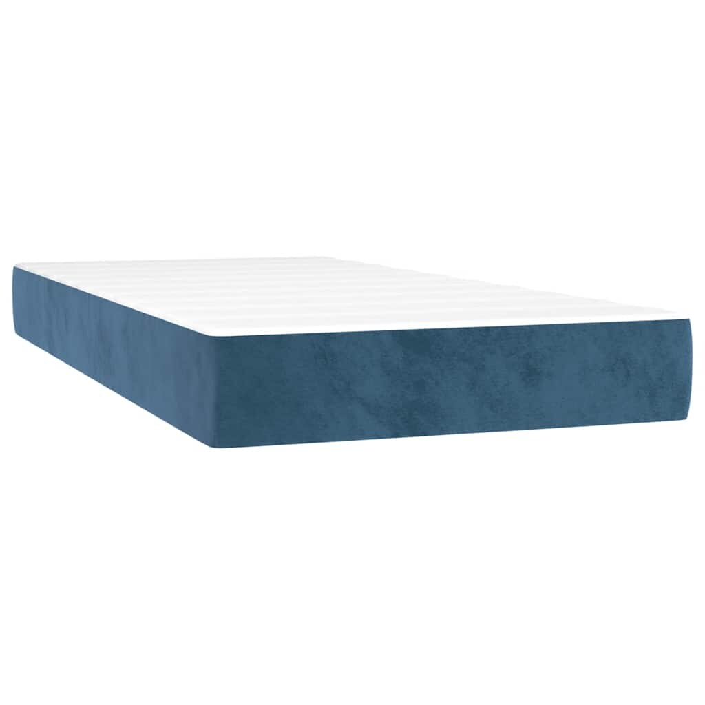 vidaXL Pocketveringmatras 80x220x20 cm fluweel donkerblauw