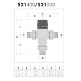 thumbnail of Caleffi Brauchwassermischer 3/4 Zoll Mischbatterie Thermomischer Verbrühschutz